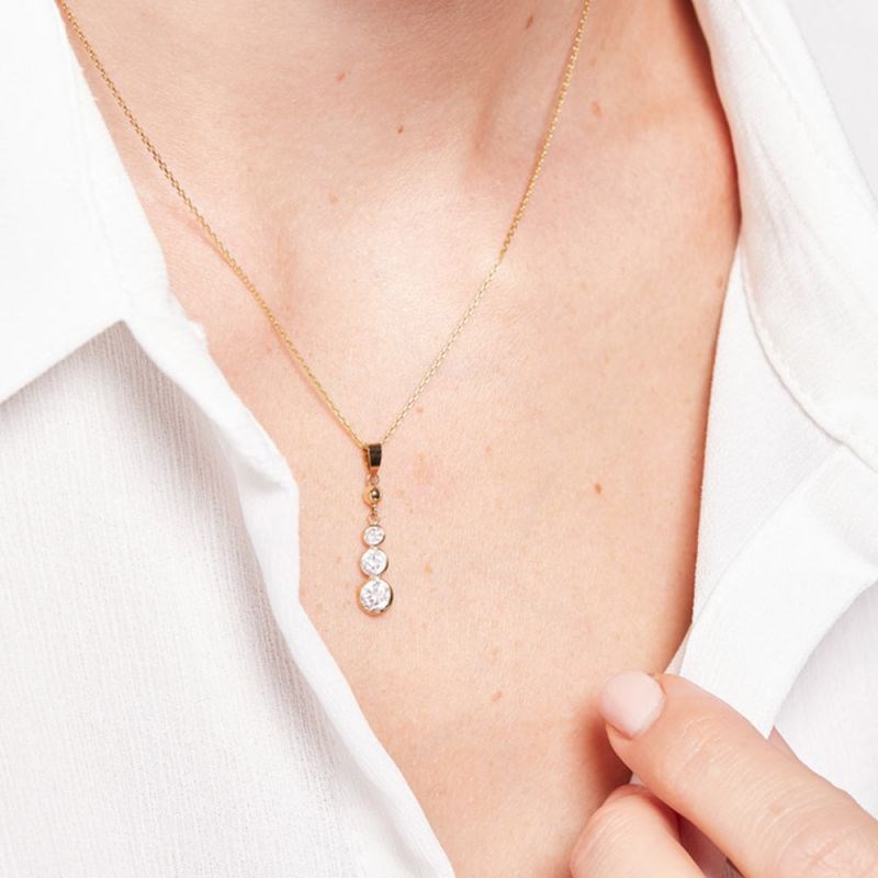 Pendentif Or jaune 375/1000 et zirconium