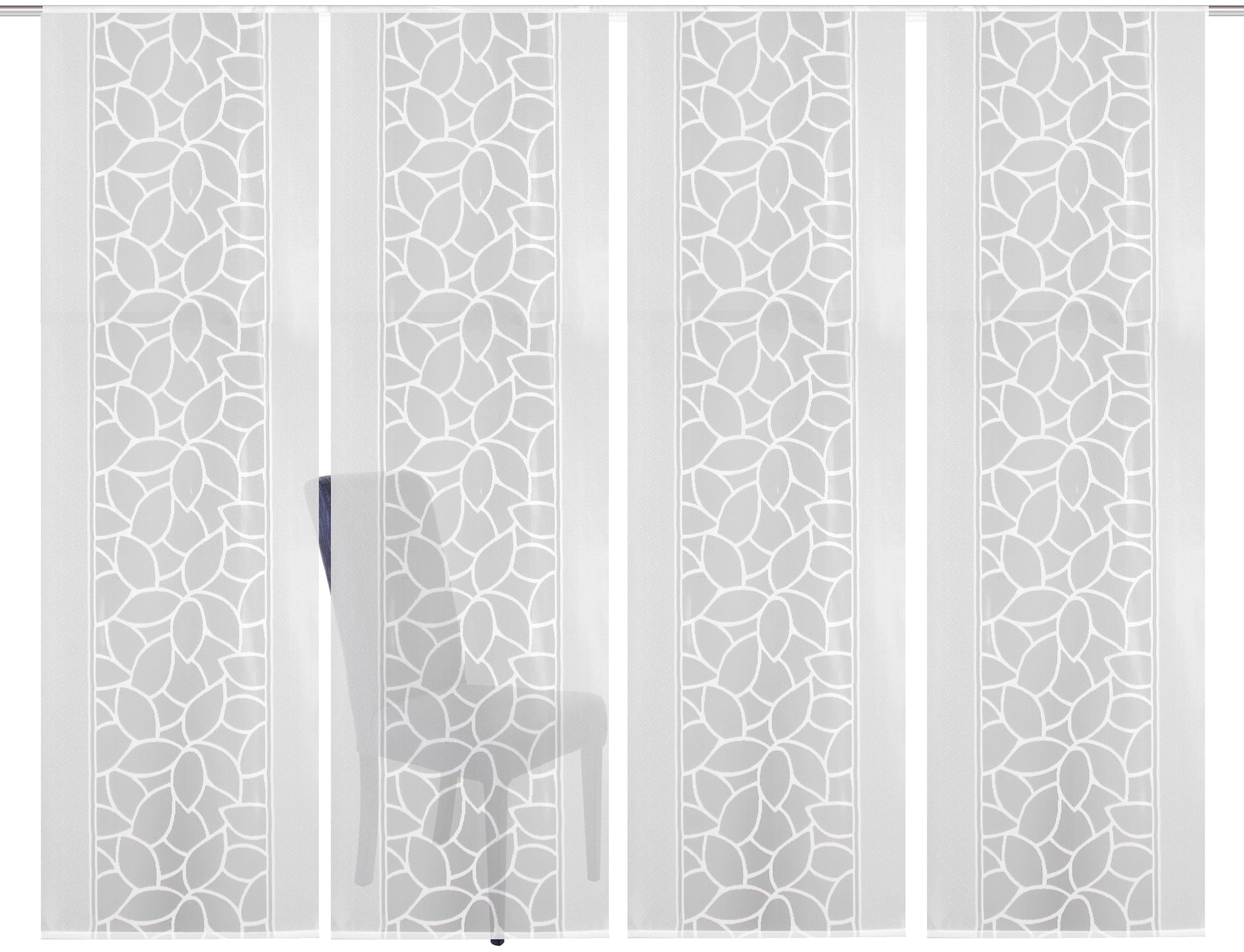 HOME WOHNIDEEN Schiebegardine »JENNA« Klettband 4 Stk. tlg. Schiebevorhang Jacquard Set
