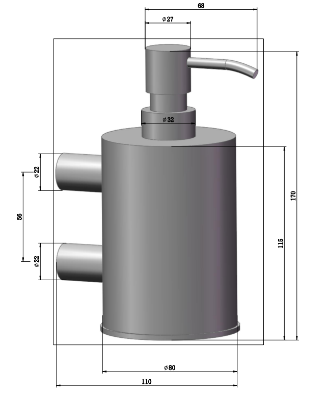 Saniclear Academy zeepdispenser RVS