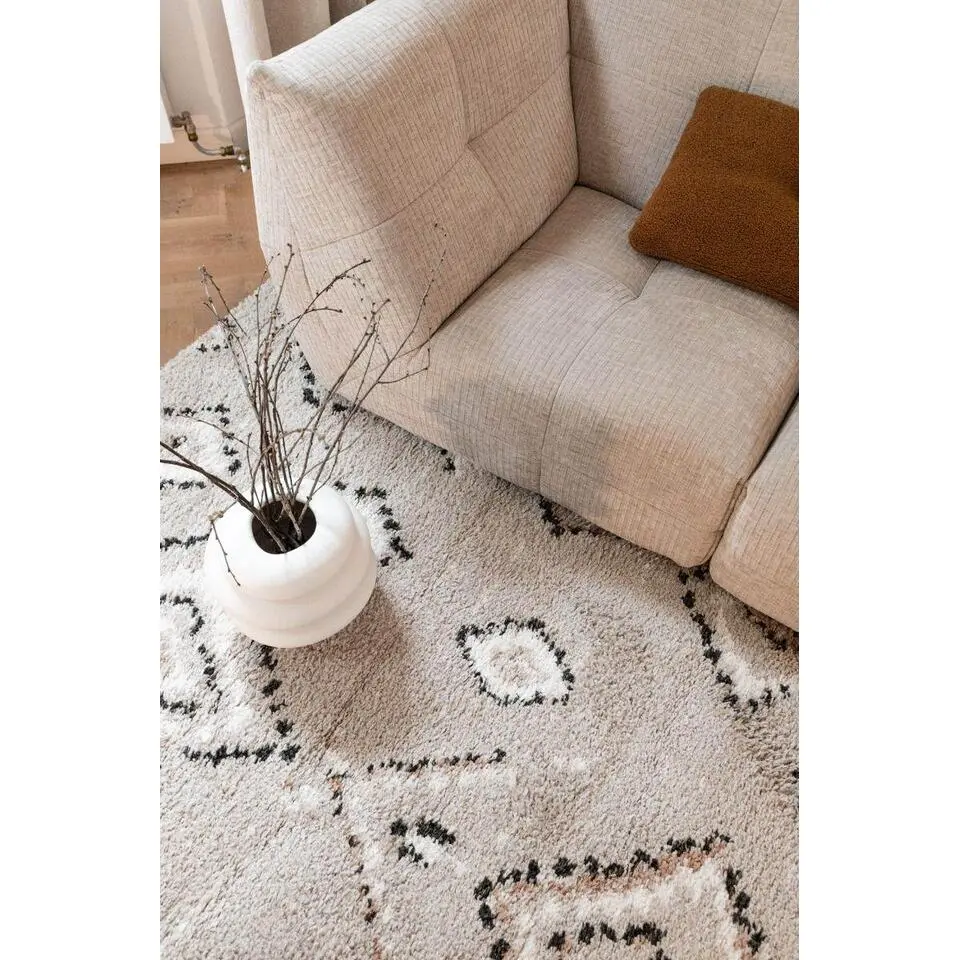 Interieur05 Berber Vloerkleed Ikat grijs/beige - 150 x 80 cm