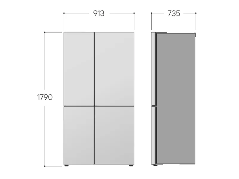 LG GSLC41PYPE - Køleskab/fryser - side-by-side med vanddispenser, isdispenser - bredde: 91.3 cm - dybde: 73.5 cm - højde: 179 cm - 641 liter - Klasse E - prime-sølv