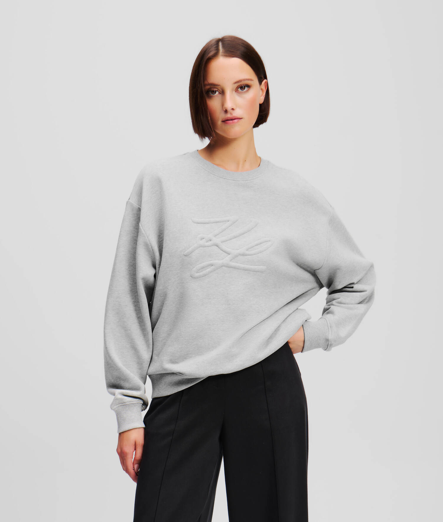 SWEAT-SHIRT KARL AUTOGRAPH - Gris Chiné Clair