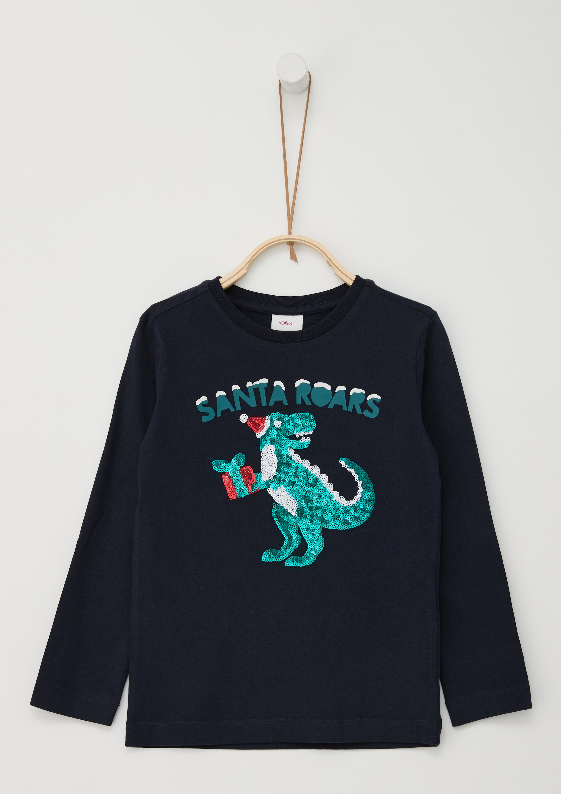 s.Oliver Junior Langarmshirt , mit Dino aus Pailetten