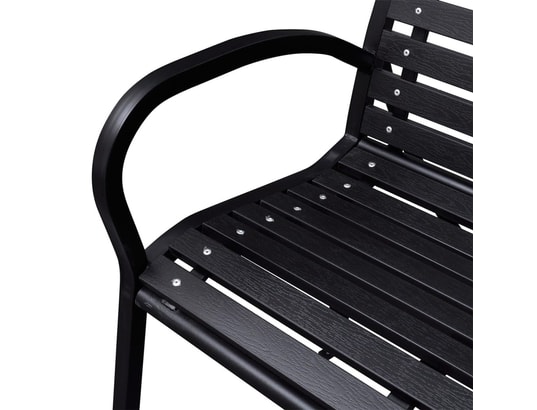 VIDAXL - Banc de jardin noir 116 cm acier et wpc