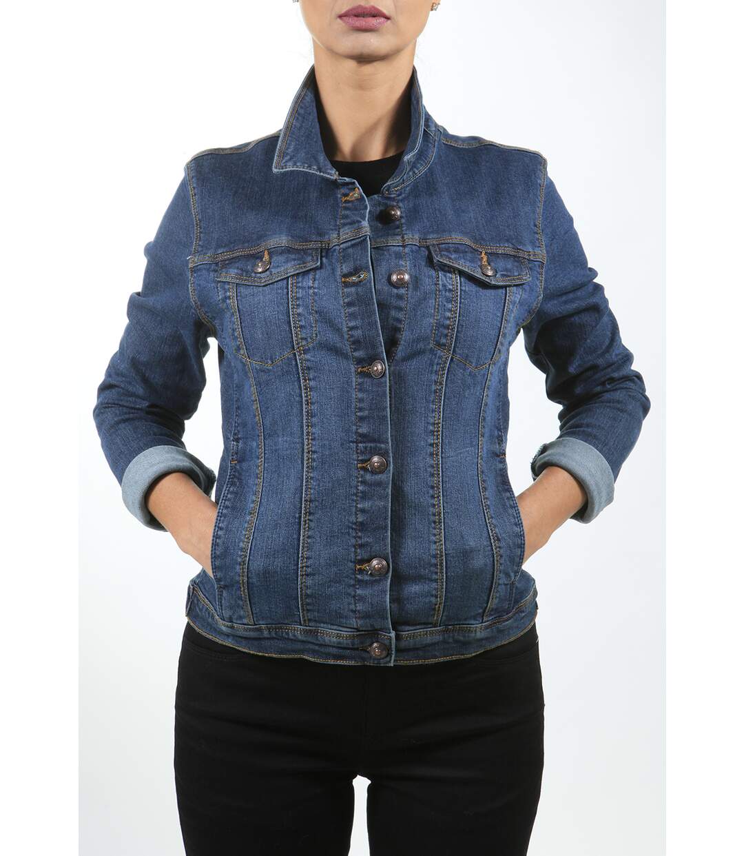 Veste en jeans stretch coupe ajustée ENIA DENIM