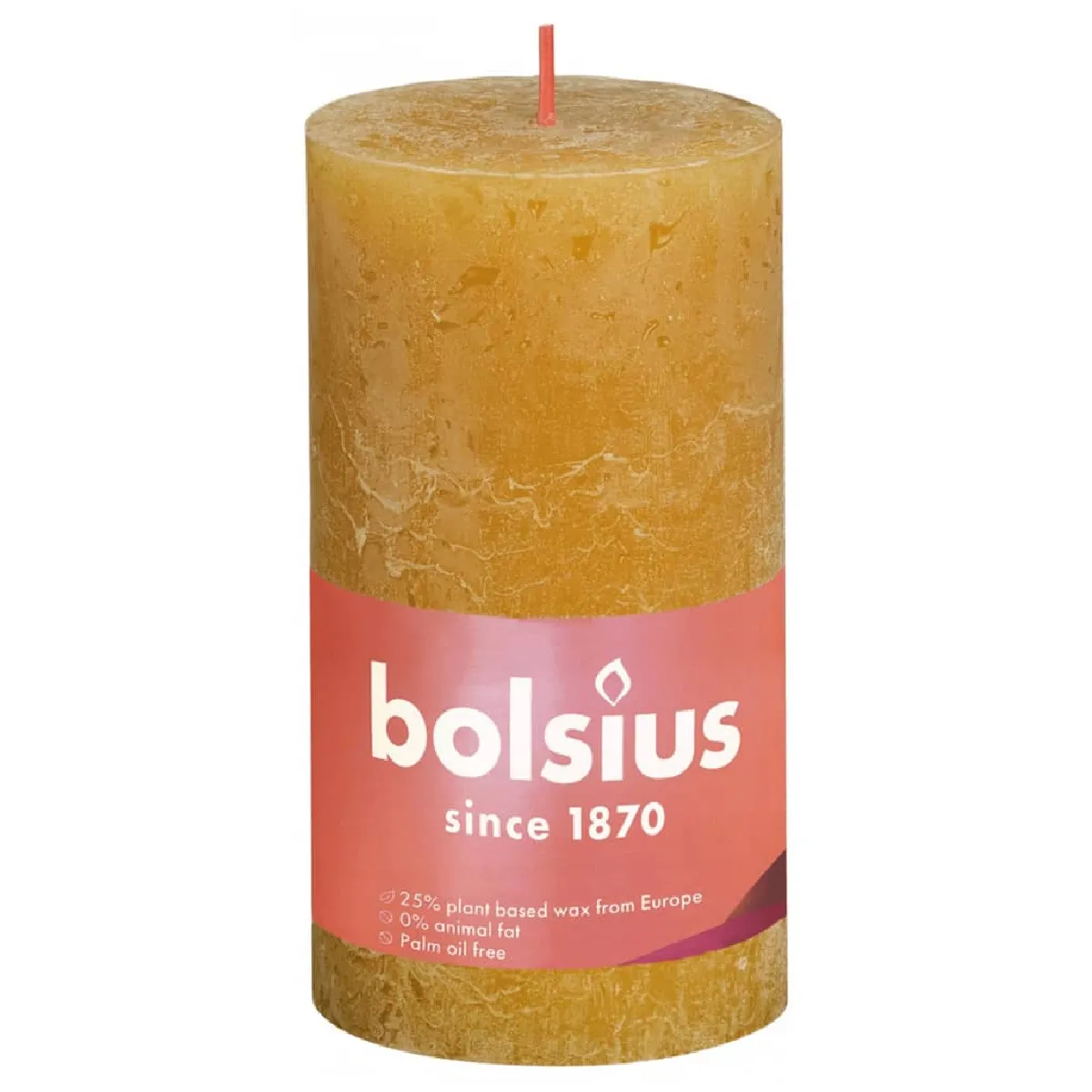 Bolsius Bougies pilier rustiques 4 pcs - Jaune nid d'abeilles