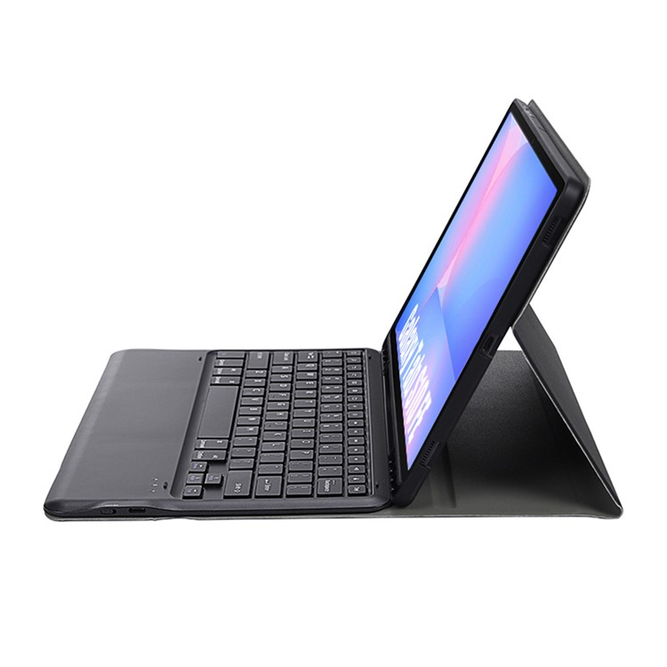 Samsung Galaxy Tab S10 FE  Plus Leder Tasche mit abnehmbarer Bluetooth Tastatur Keyboard   S-Pen Halterung (QWERTY) - Schwarz