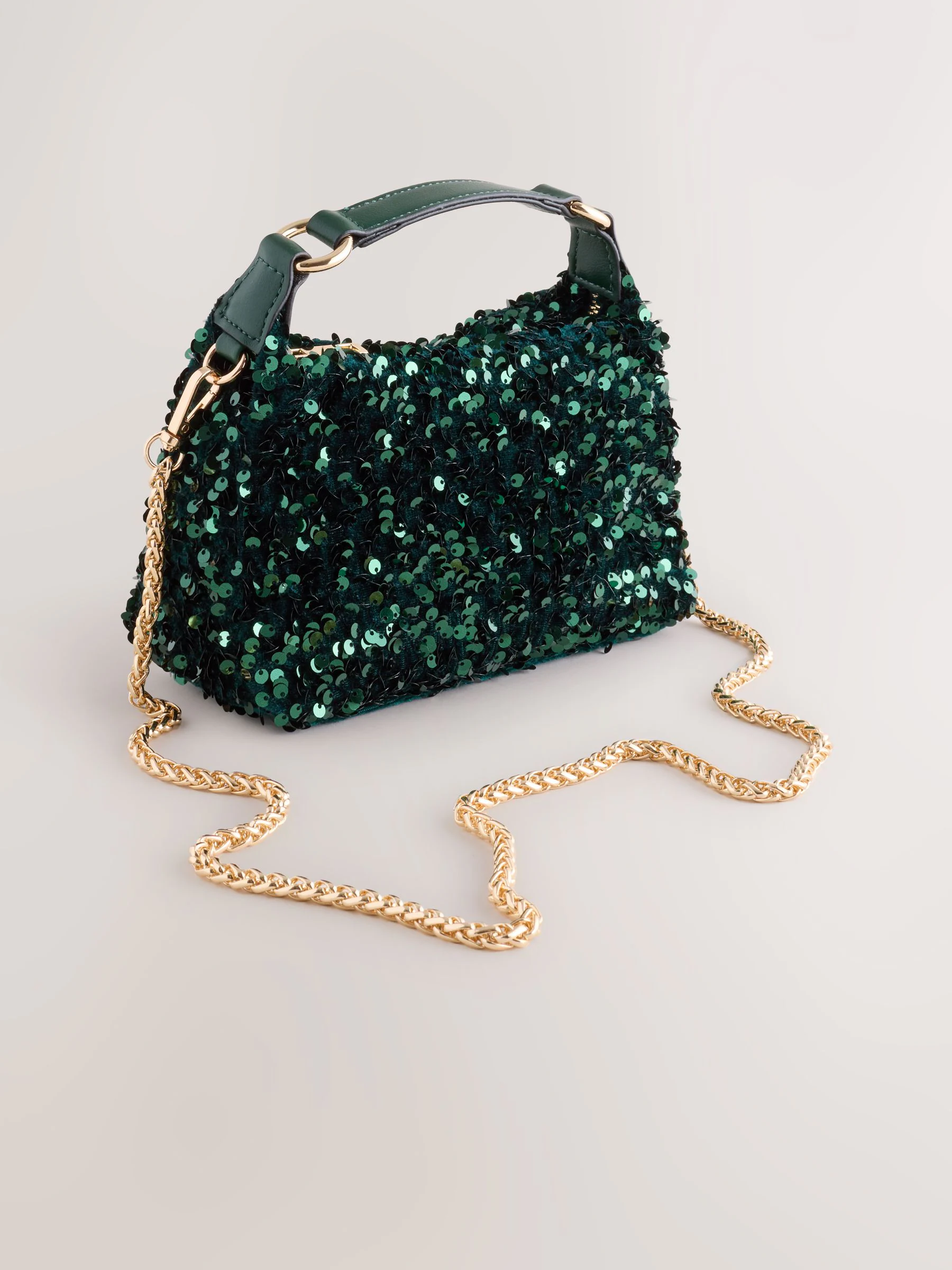 Groen met lovertjes - Kleine handtas