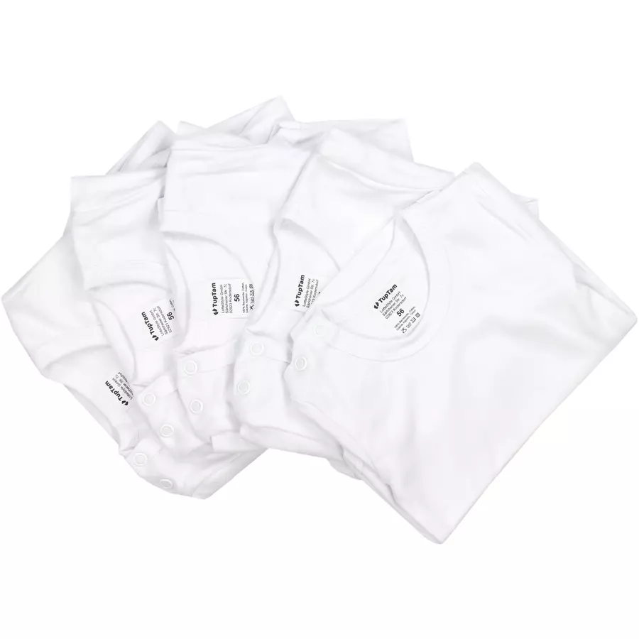 TupTam Jungen Baby Body Langarm 5er Pack weiß