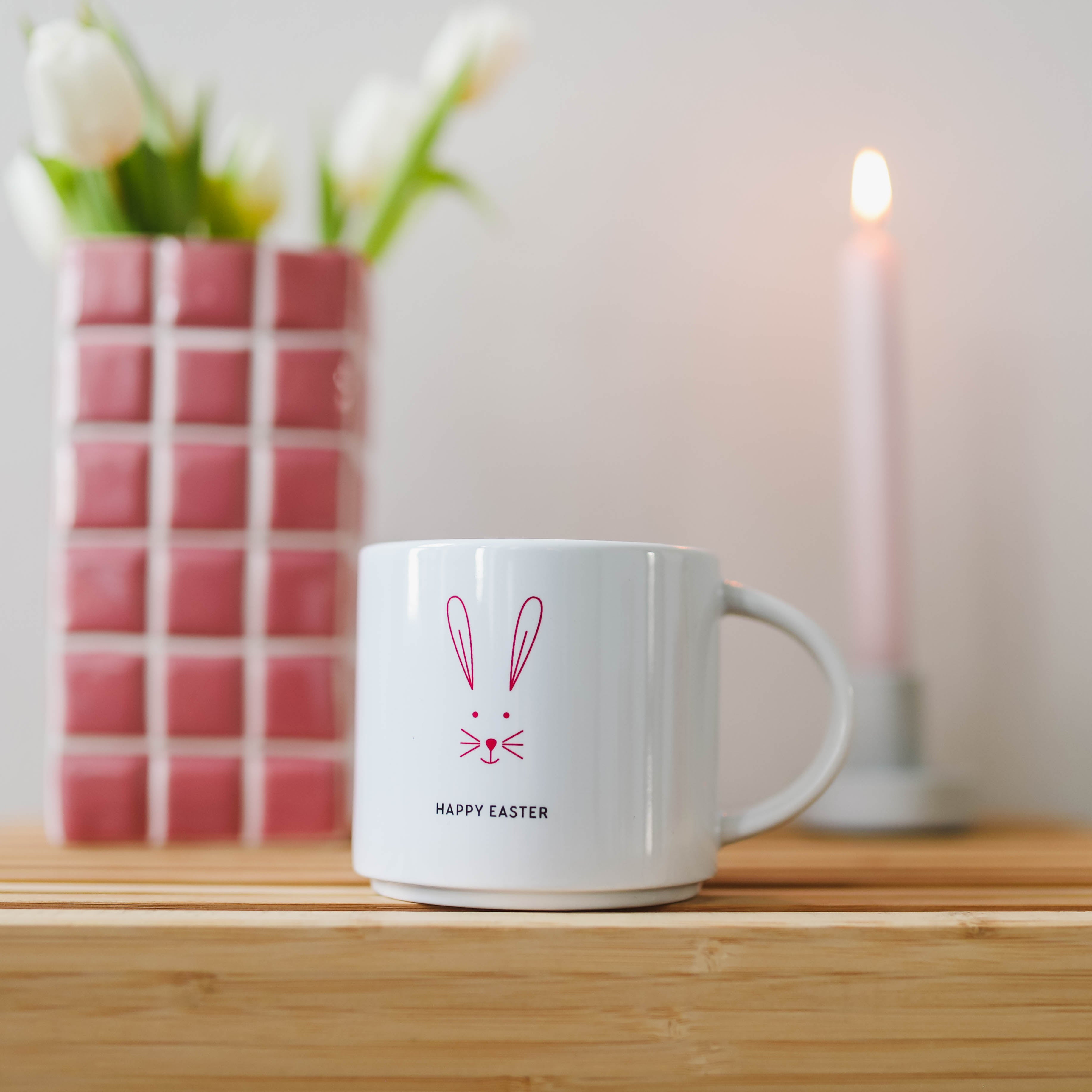 Jumbo-Tasse „Osterhase“, pink