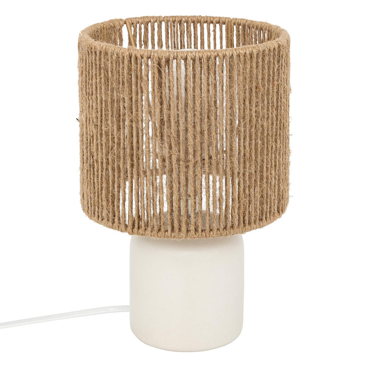 LAMPE CYLINDRE KOBY CERAMIQUE BLANC H.24CM