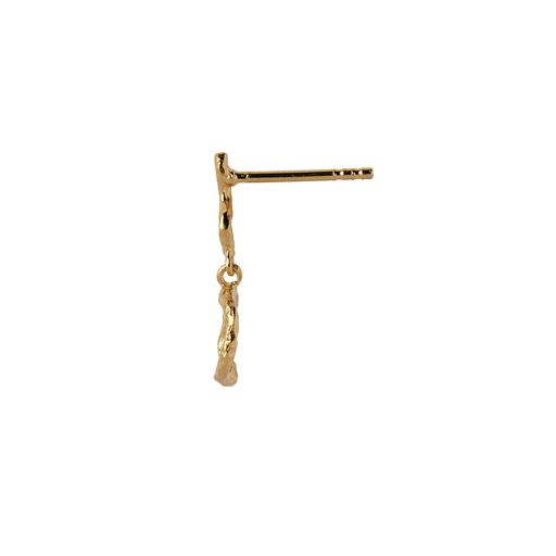 Stine A Petit Wavy Dangling Circle Ørering, Guld