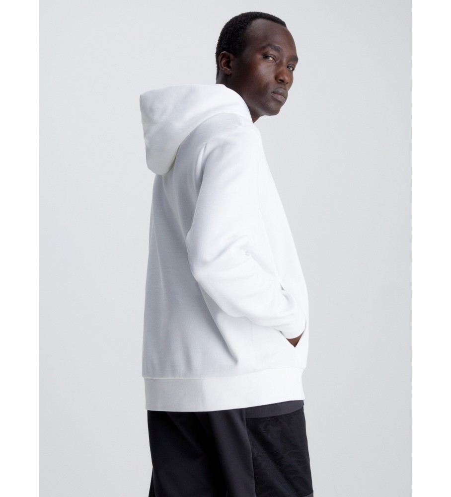 Moletom com capuz Calvin Klein em poliéster reciclado, branco