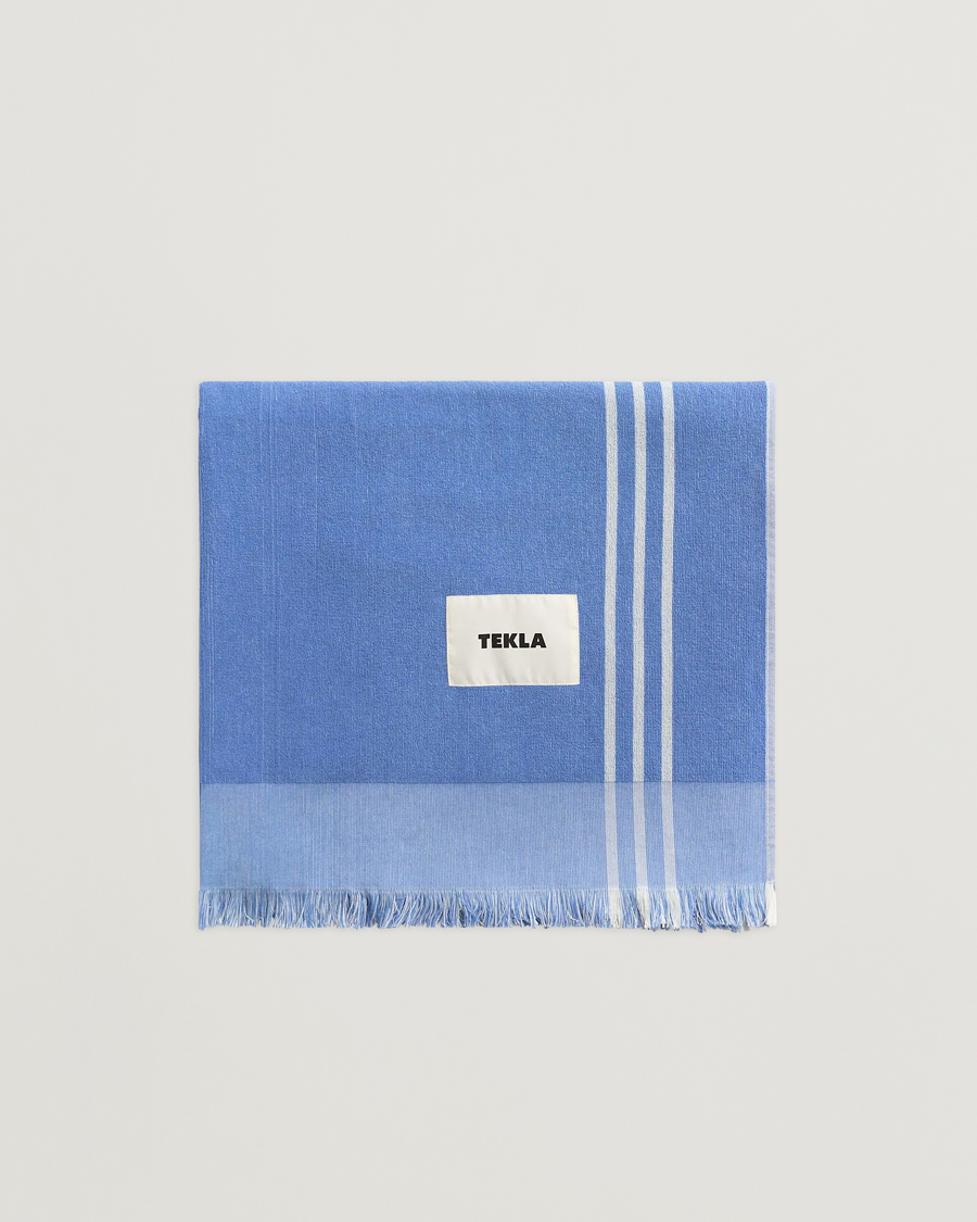 Tekla Organic Terry Beach Towel Azul