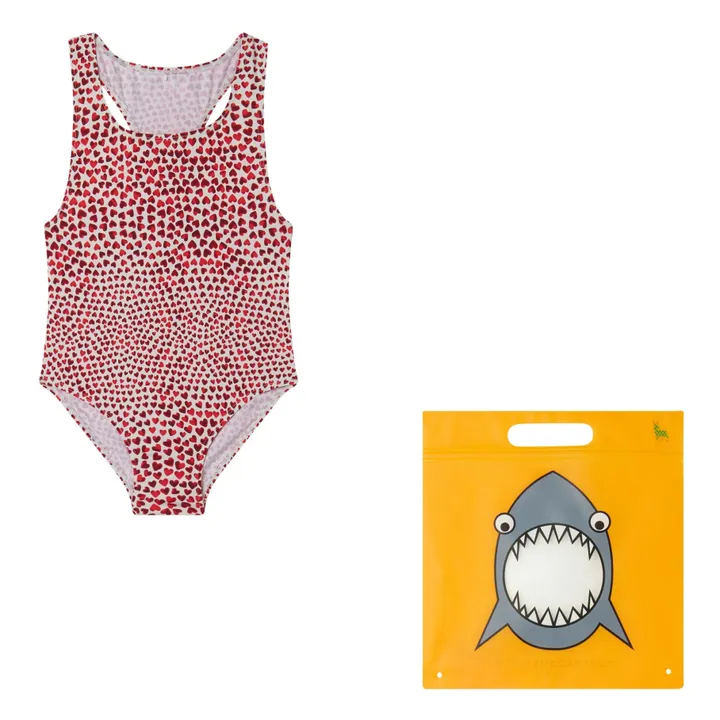 Stella McCartney Kids Maillot de Bain Une Pièce Cœur | Rouge