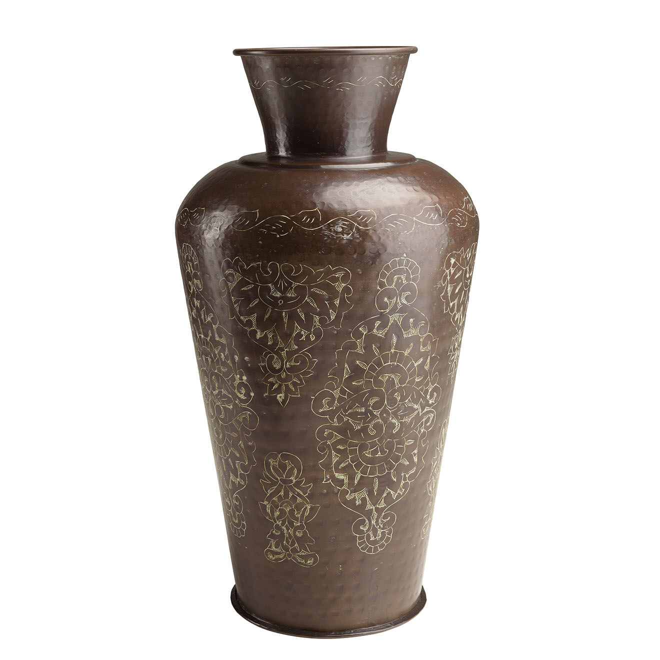 Macabane Vase patine antique Honoré cuivre foncé - D.37xH.70 cm