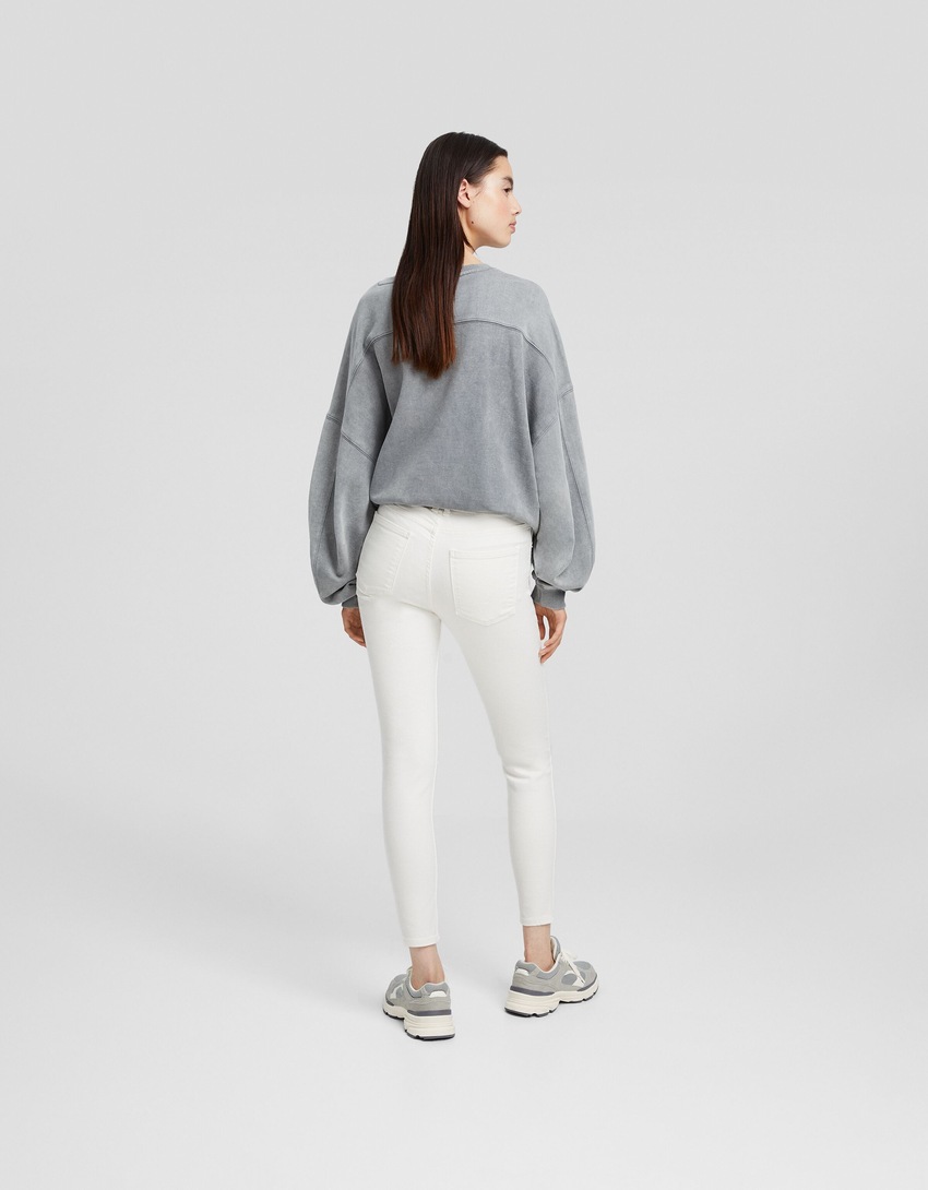 calça jeans skinny vintage de cintura baixa