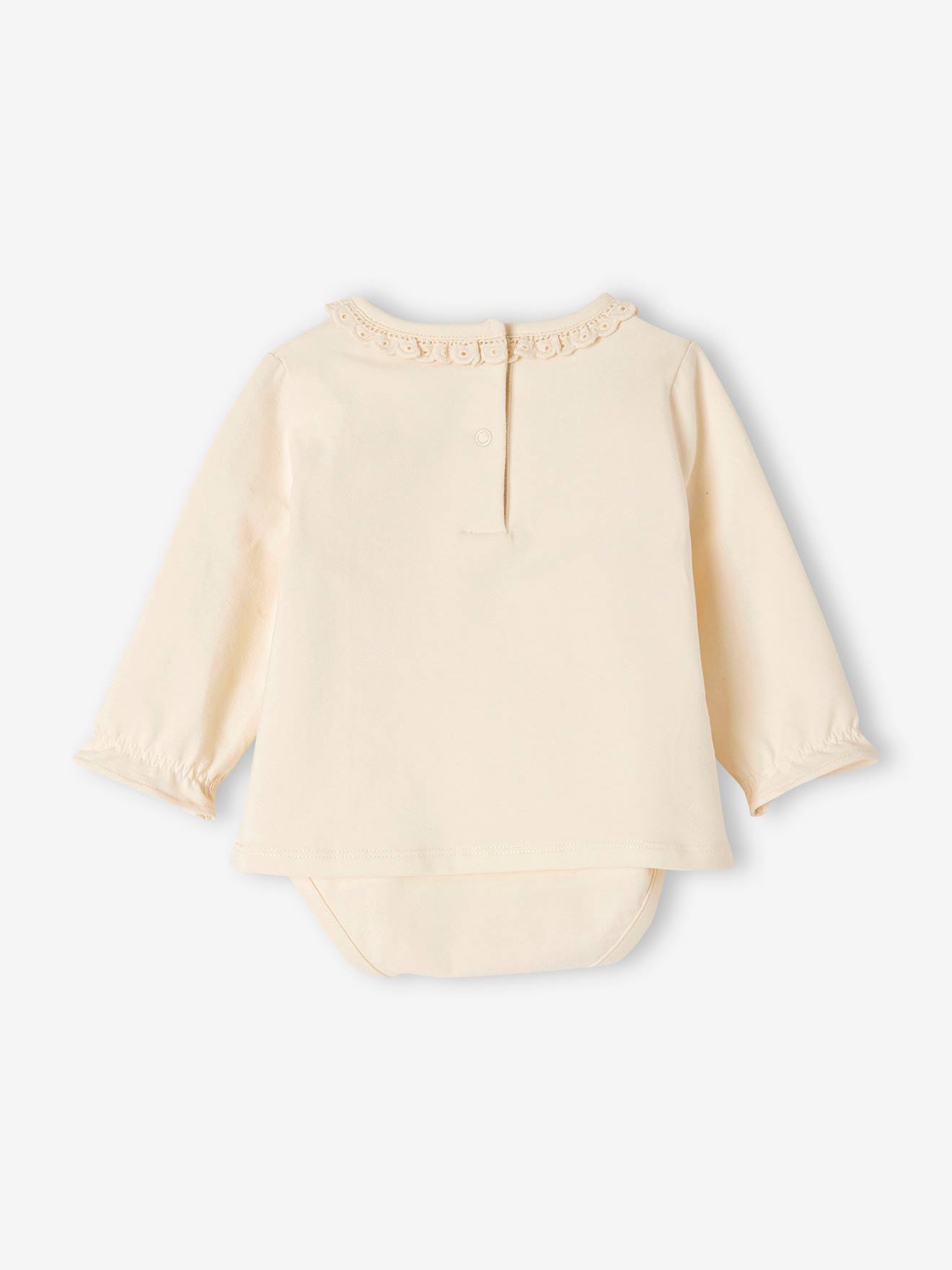 Camiseta/body de manga comprida para bebê, cor off-white