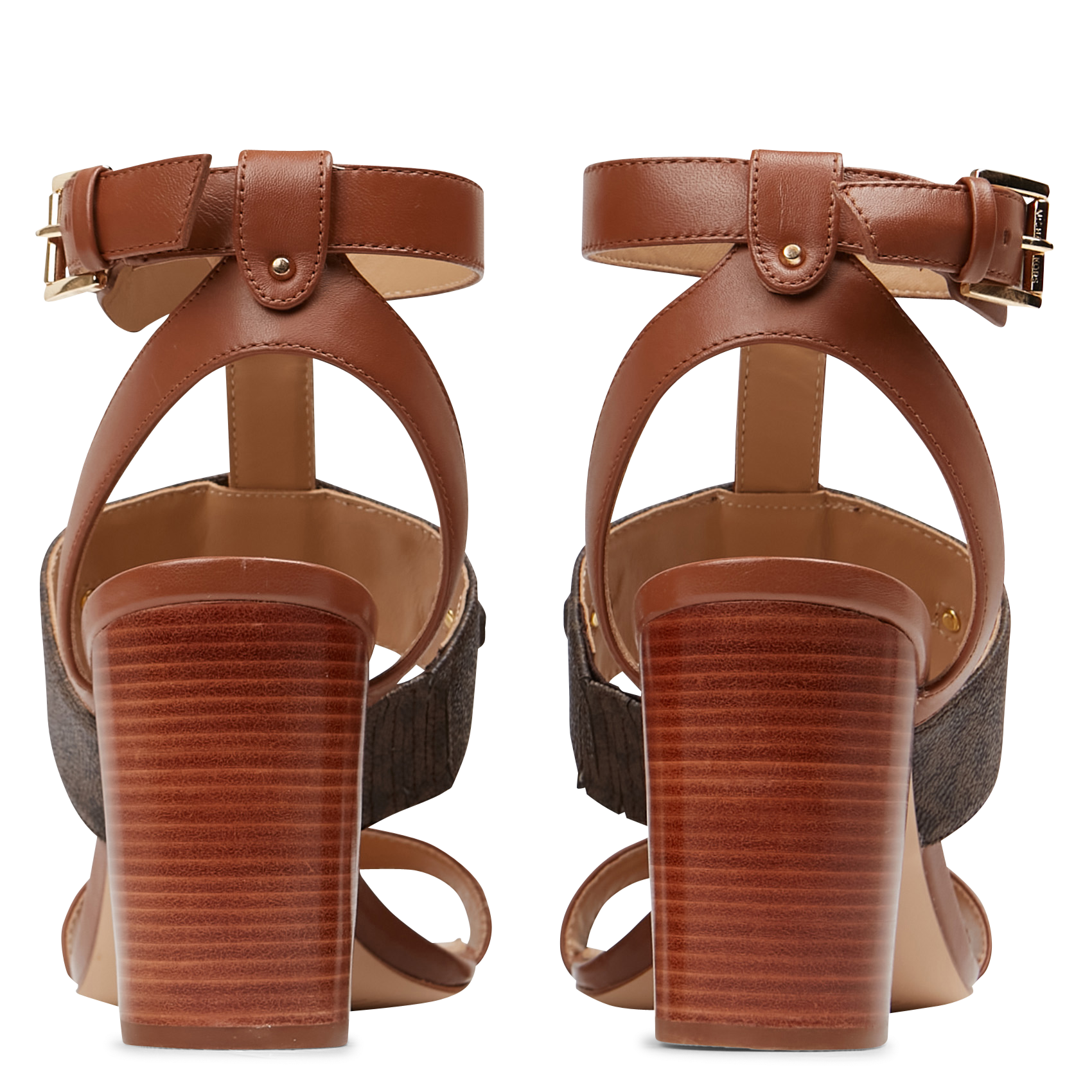 Sandales à talons hauts avec imprimé logo | Marron
