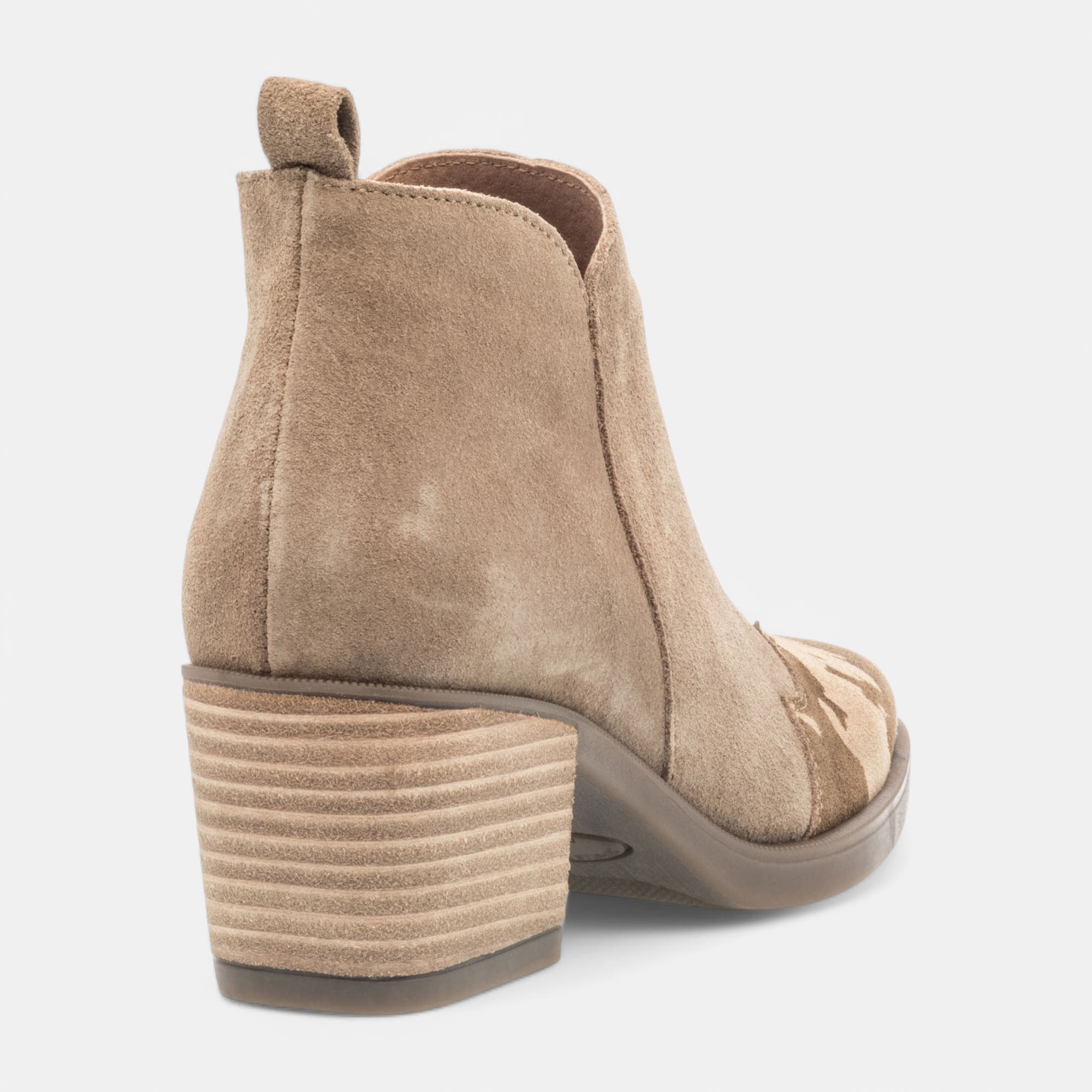 Santiags à talon Femme en cuir beige