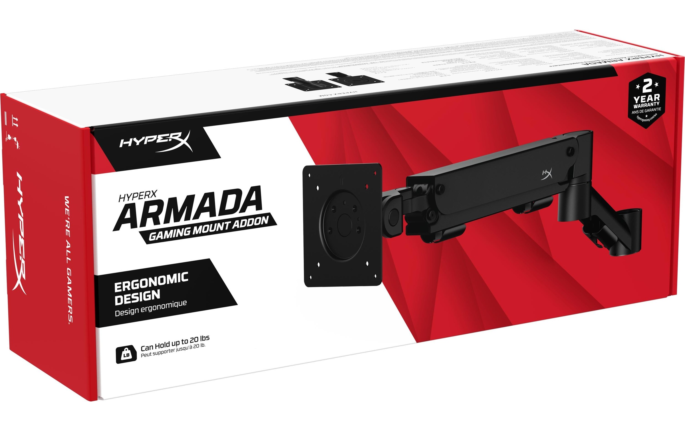 HyperX Monitor-Halterung »Addon Gaming Mount bis 9,1 kg – Schwarz« 1 Stk. tlg. Maximale Bildschirmgrösse: 32 