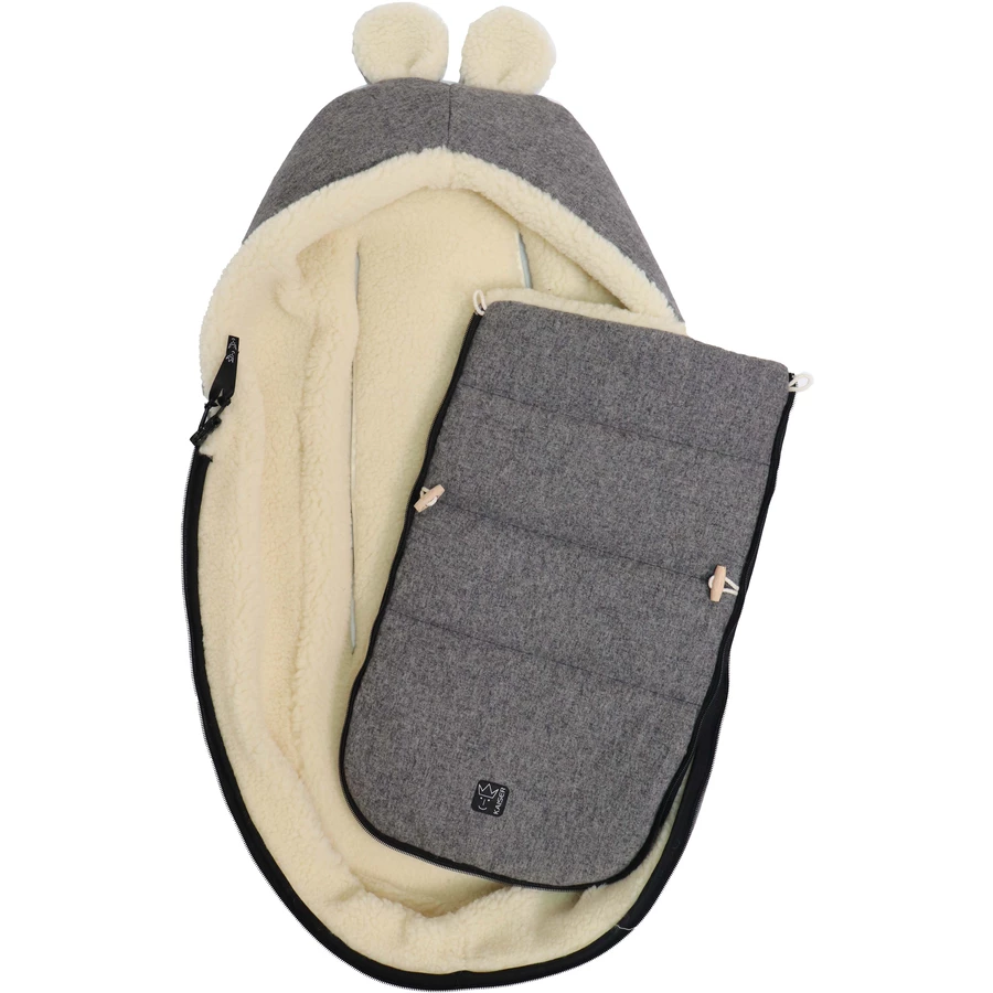 Kaiser Winterfußsack HOODY MAUS WOOL sleet grey