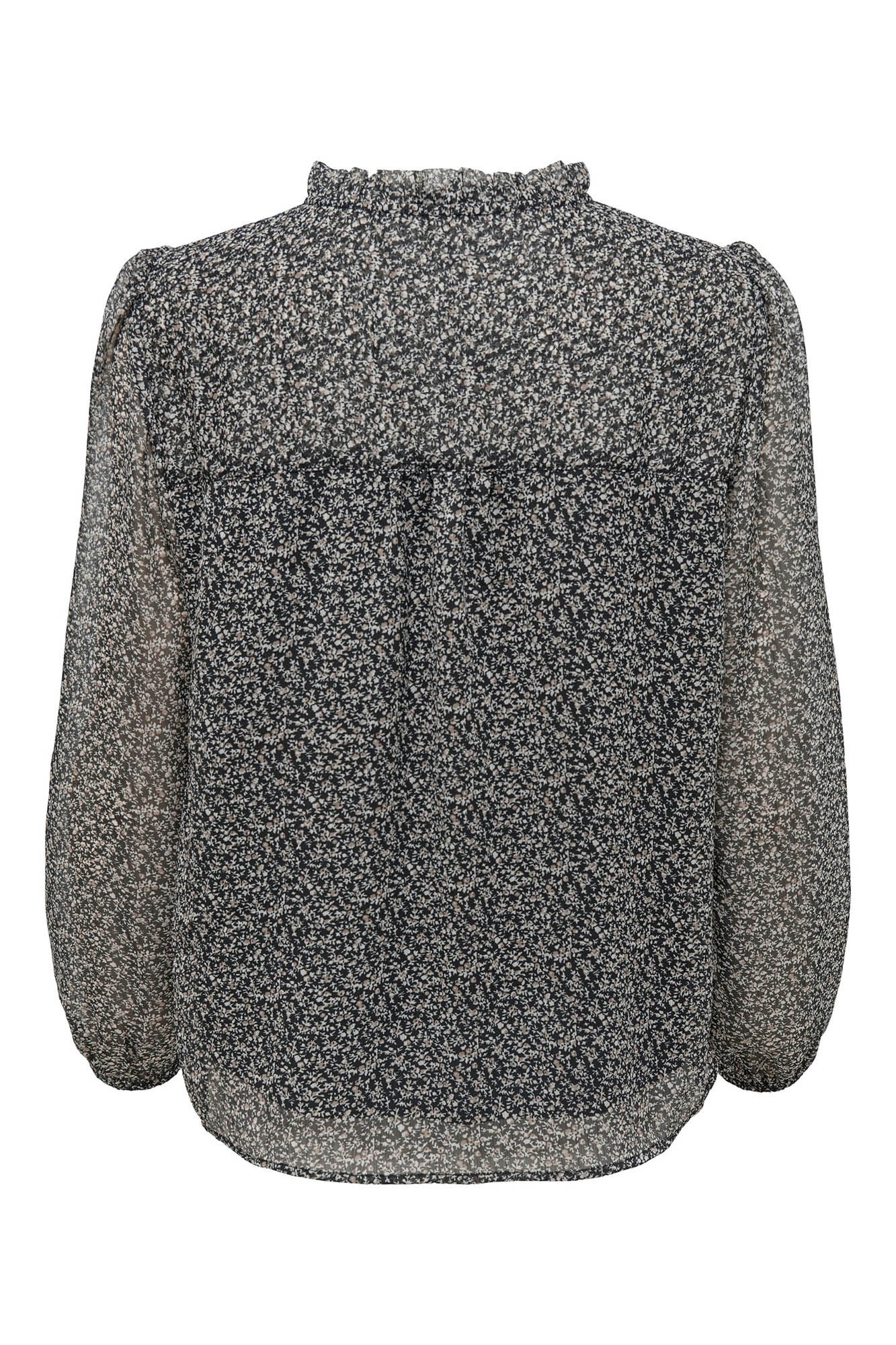 Blusa de manga comprida com gola alta falsa