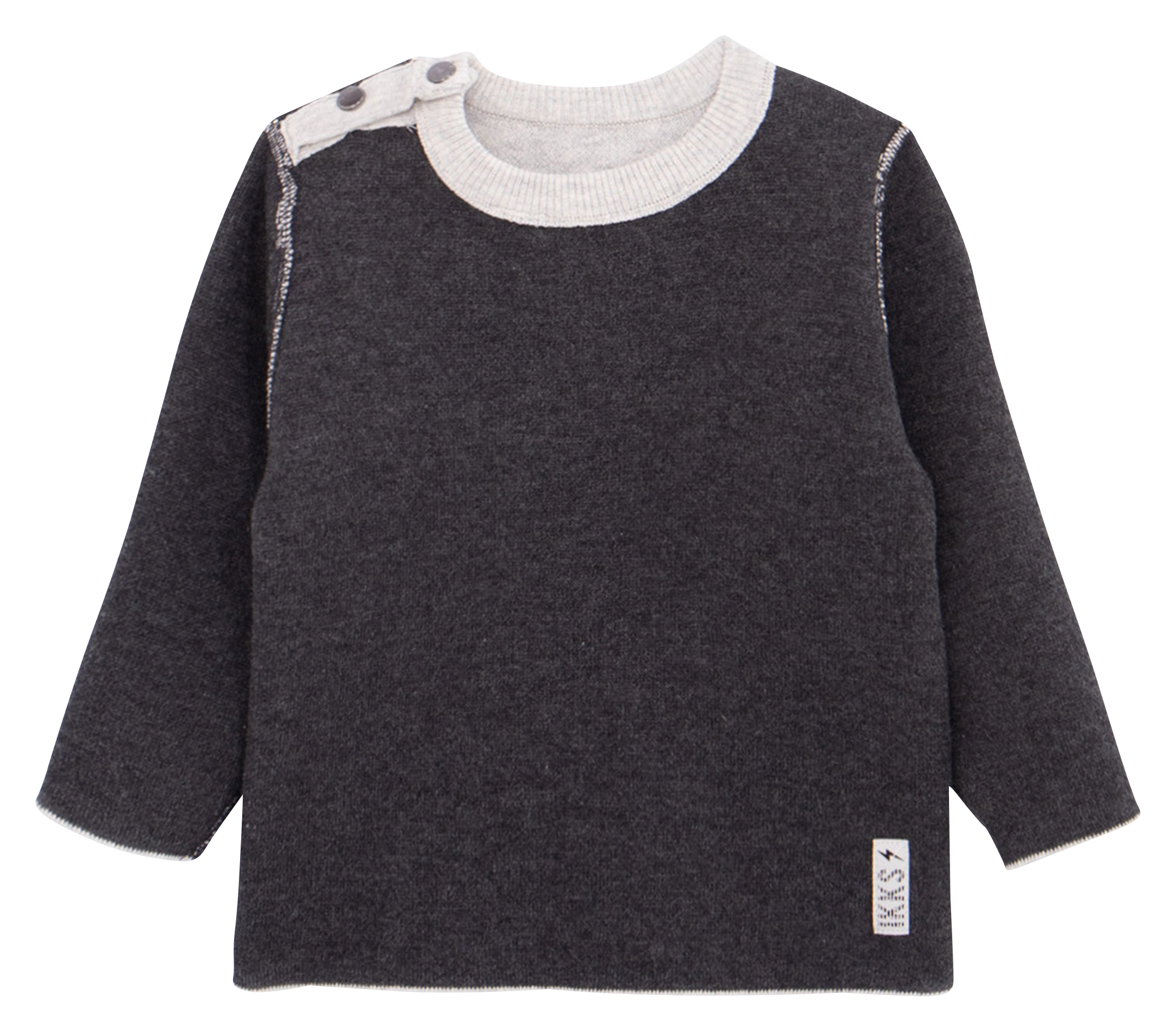 Pull réversible boutonné en coton mélangé | Gris