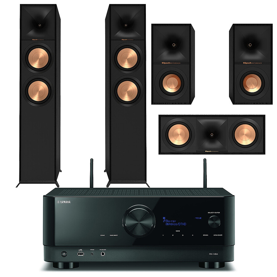 Yamaha RX-V6A Noir + Klipsch R605-FA HCM 5.0