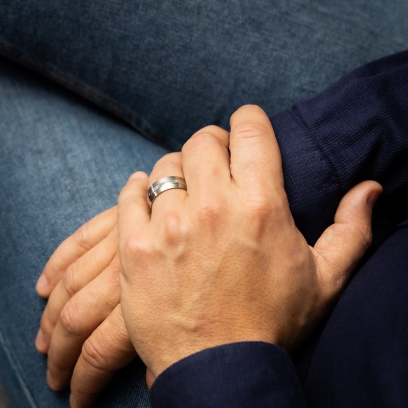 Splendide Bague Anneau Homme Acier