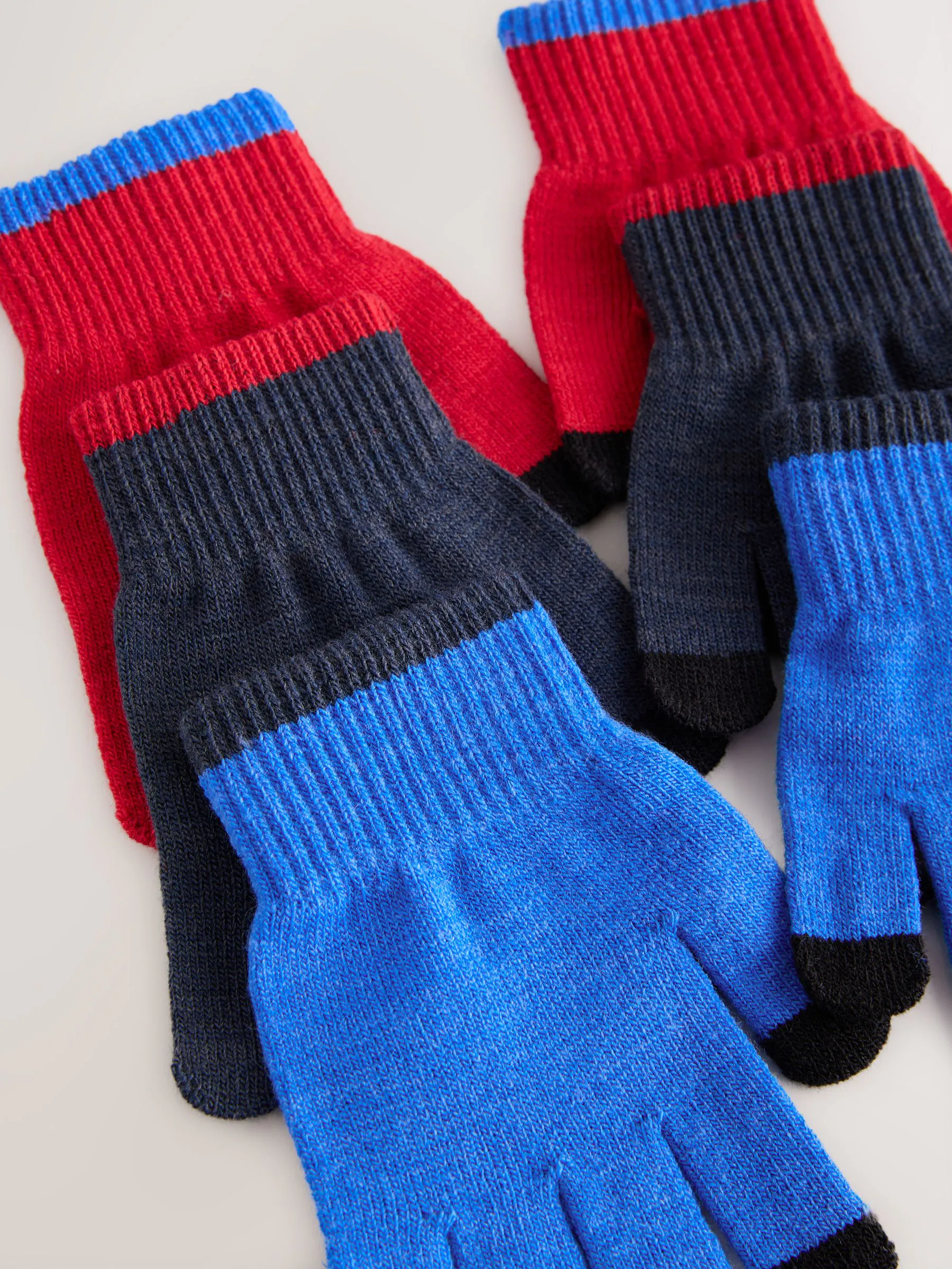 Rood/blauw - Magic handschoenen 3 paar (3-16jr)