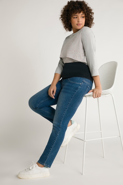 Bellieva-Jeans Sammy, extrabreiter Elastikbund, Stretch, Biobaumwolle