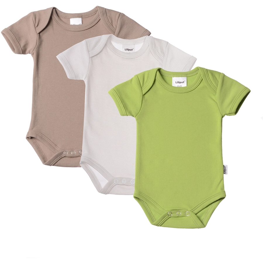 Liliput 3er Pack Amineckbody coffee grau gestr grün coffee, grau gestr, grün