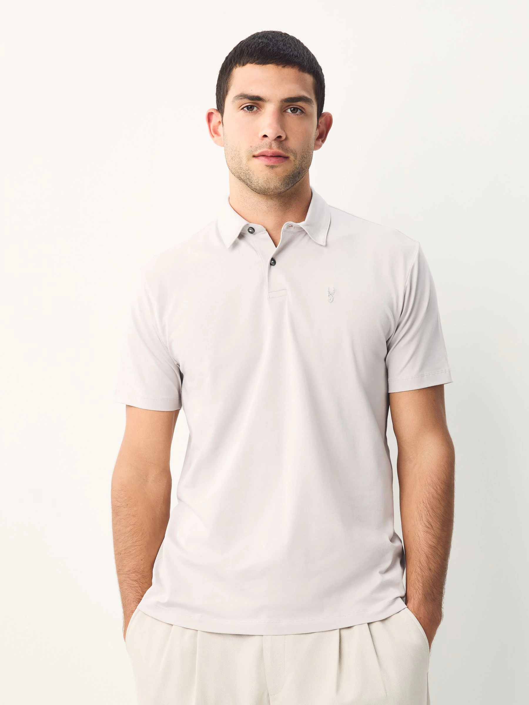 Zwart/Ecru/Blauw/Groen/Roze - Normale Pasvorm - Set van 5 jersey poloshirts met korte mouwen