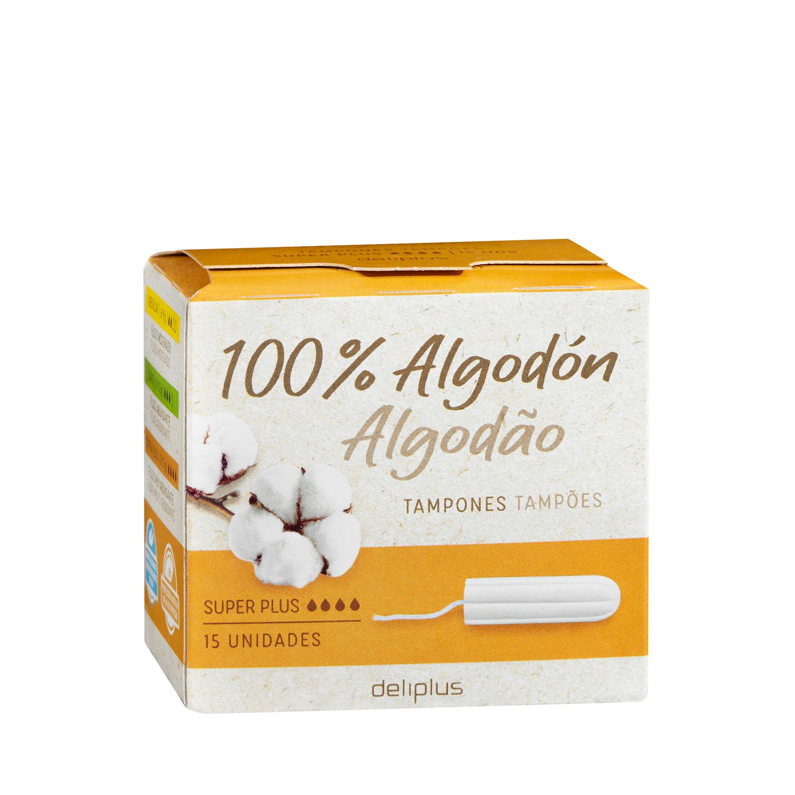 Tampons Deliplus Super Plus 100 % coton