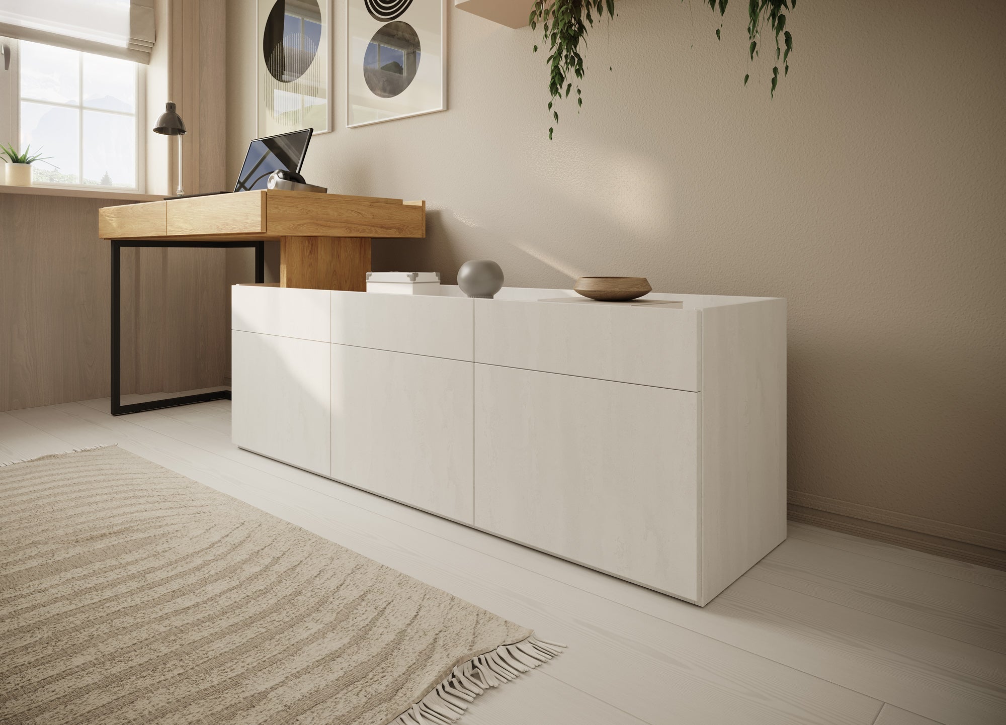 Meubella - Bureau Floren - Eiken - 2 lades
