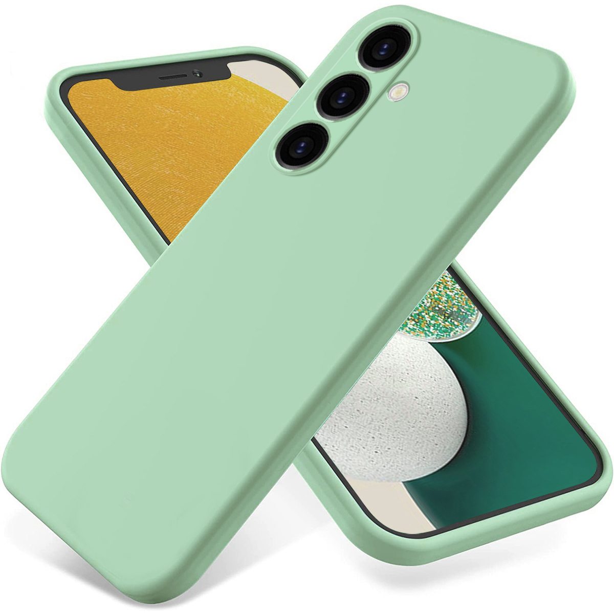 Samsung Galaxy S24 FE Silikon Case Hülle mit Kameraschutz   Handschlaufe - Türkis
