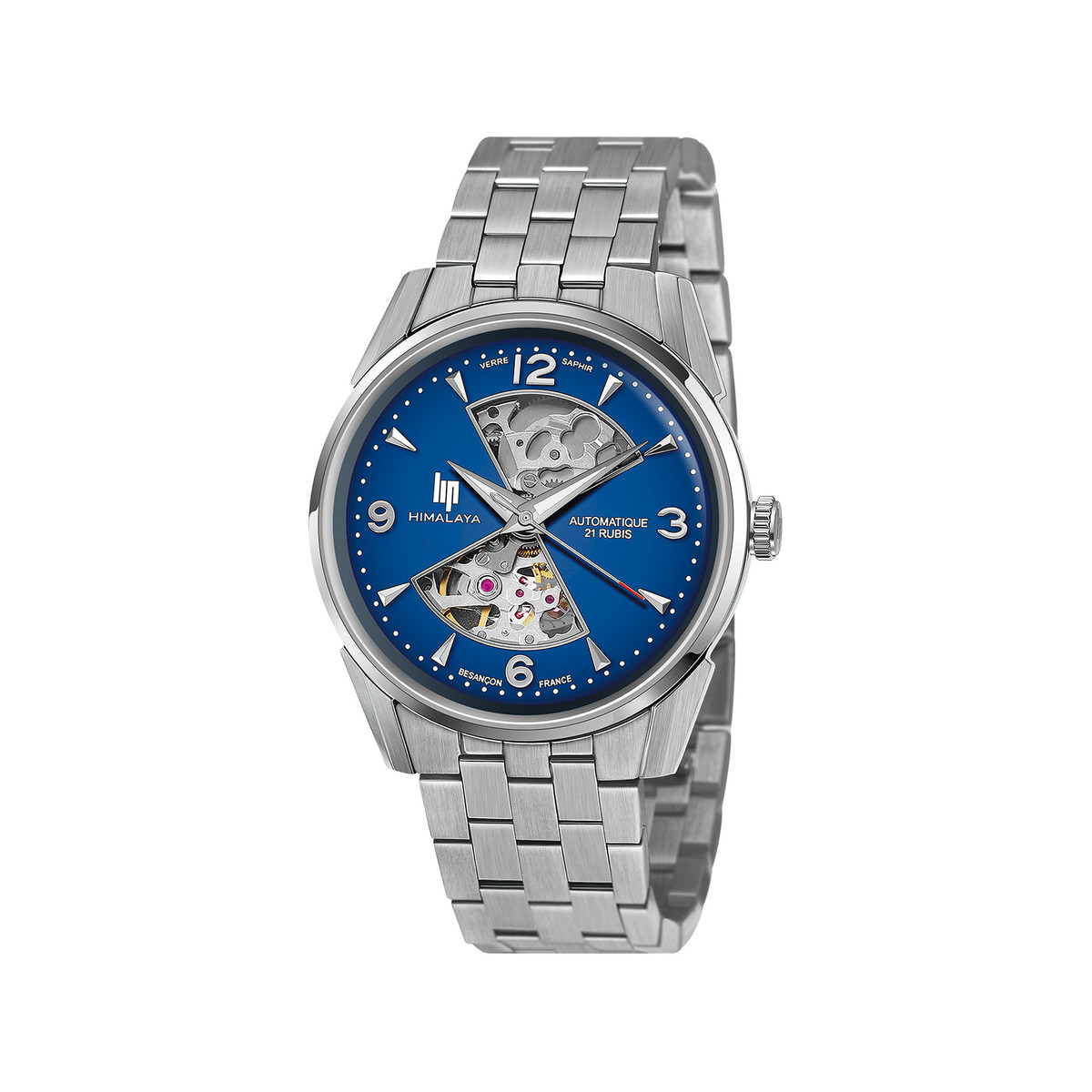 Montre LIP Himalaya homme acier bracelet métal argent