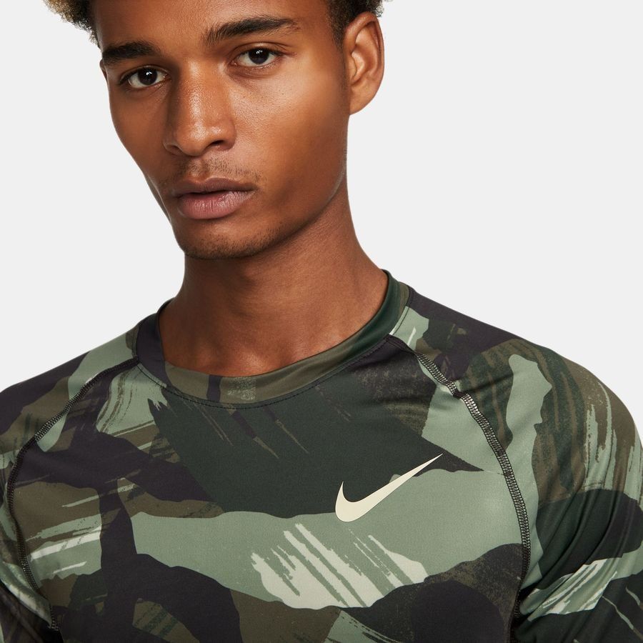 Nike Pro T-shirt d'Entraînement Dri-FIT Camo - Camouflage/Marron/Blanc