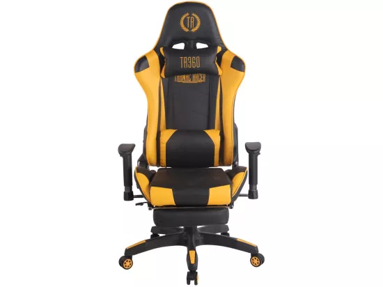 Chaise de bureau - Similicuir & Plastique - Noir / Jaune - Turbo XL