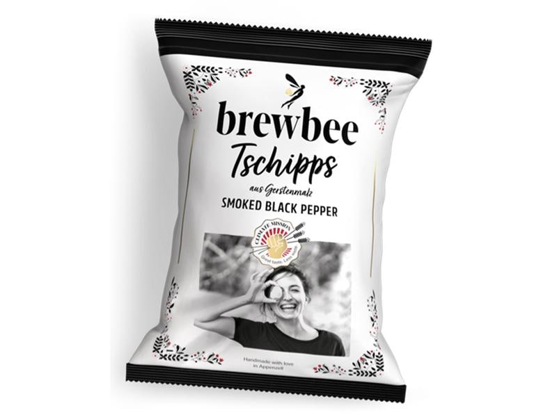 brewbee Tschipps Smoked Black Pepper 90 g Schweizer Chips aus Malztreber