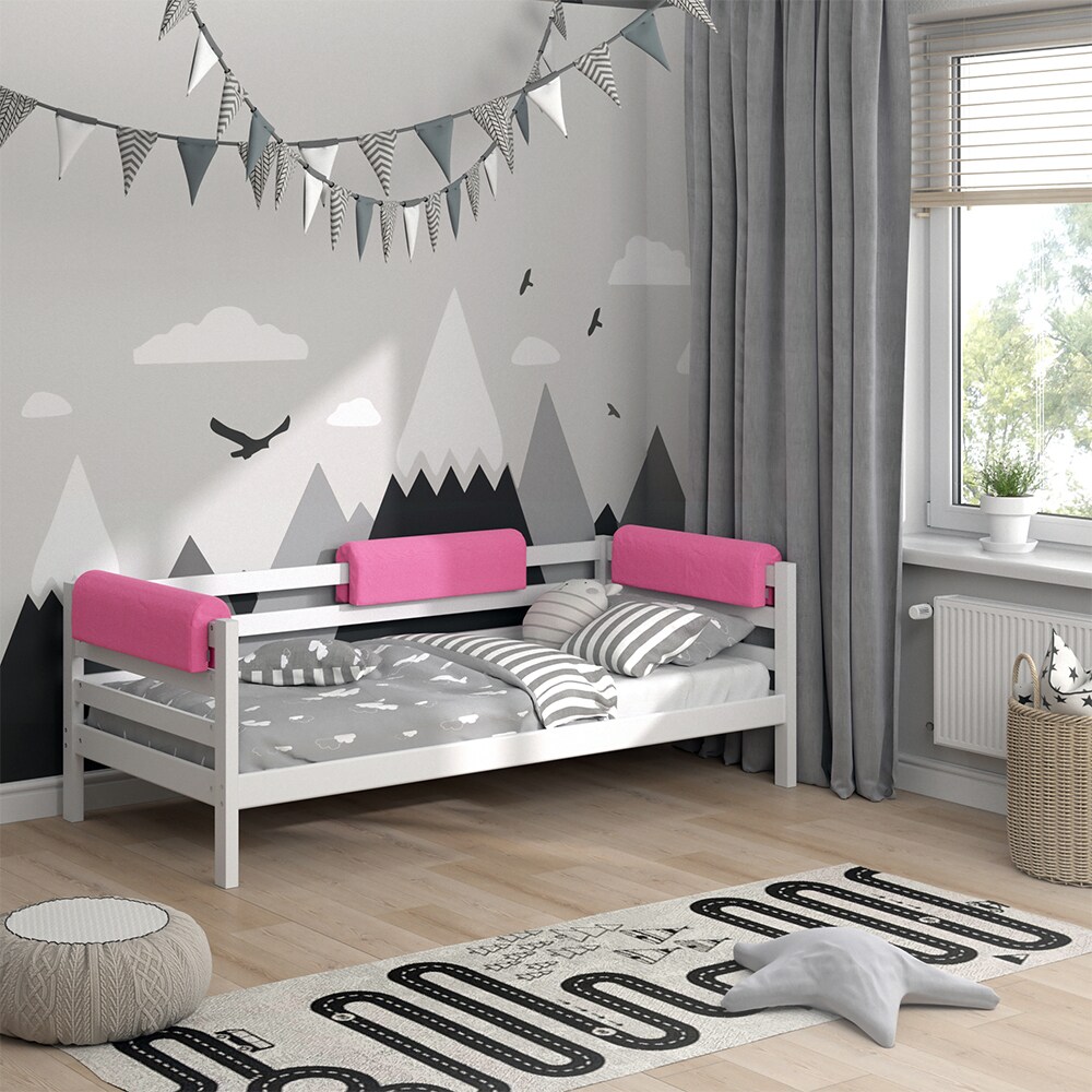 Vitalispa Bettkantenschutz Bettumrandung Kinderbett Kantenschutz rosa Babybett