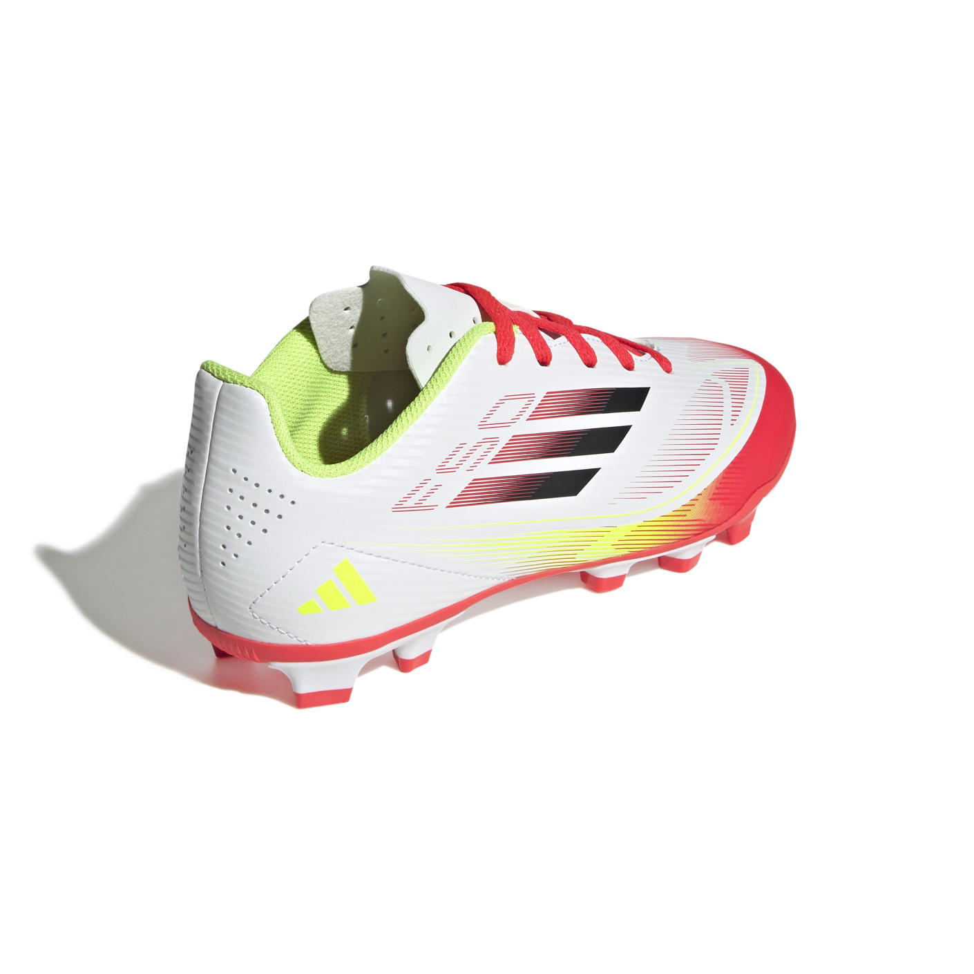 Adidas F50 Club Gras / Kunstgras Voetbalschoenen (MG) Kids Wit Rood Zwart Geel