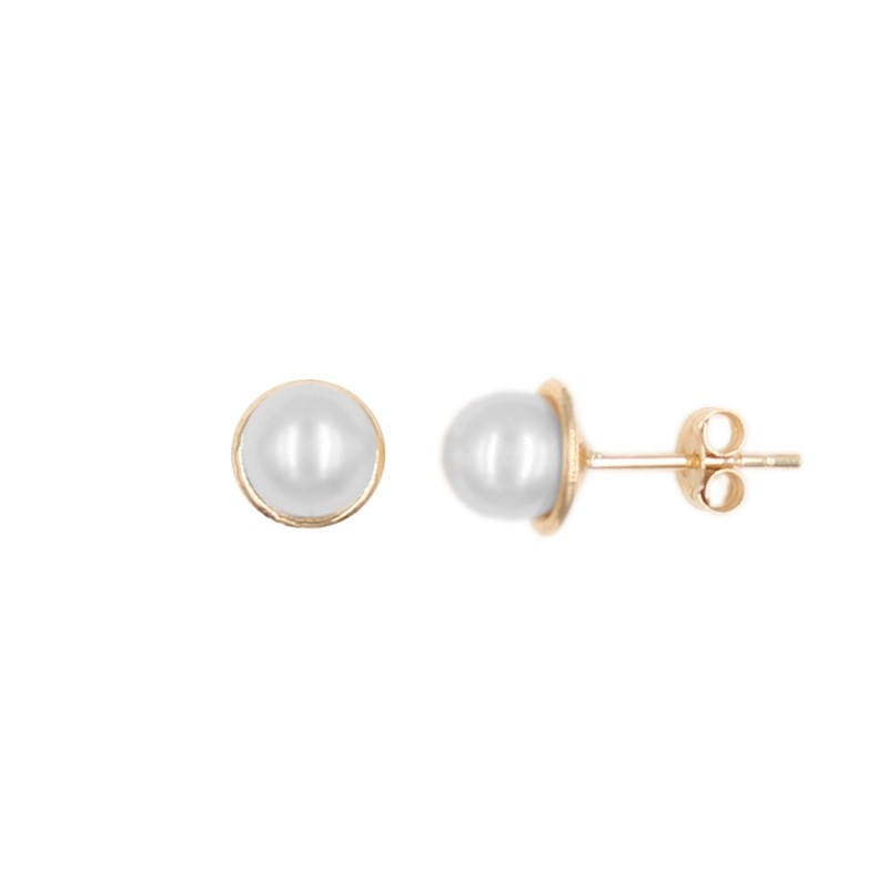 Boucles d'Oreilles Perles de Culture - Or Jaune - Femme