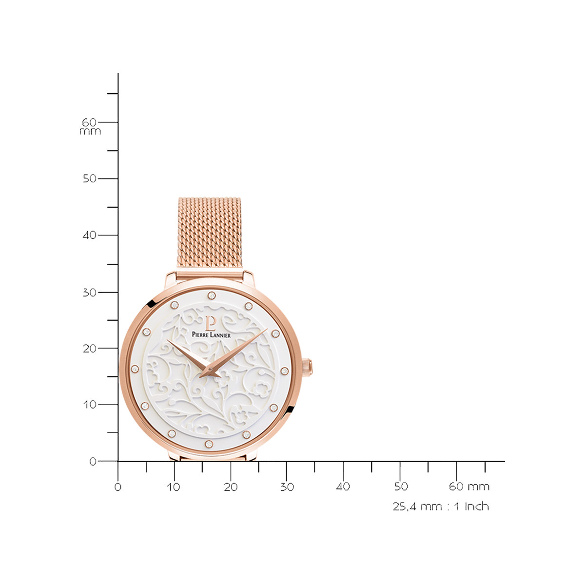 Coffret montre Pierre Lannier femme acier rose