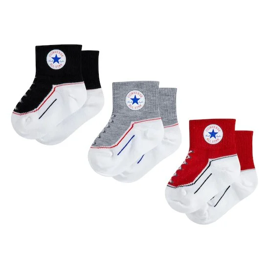 Lot de 3 Chaussettes tricolore   Noir        12-24 mois   de               Converse