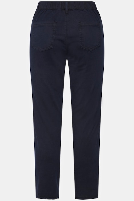 7/8-Slimhose, schmale Passform, 4-Pocket, Fransensaum, mit recyceltem Polyester