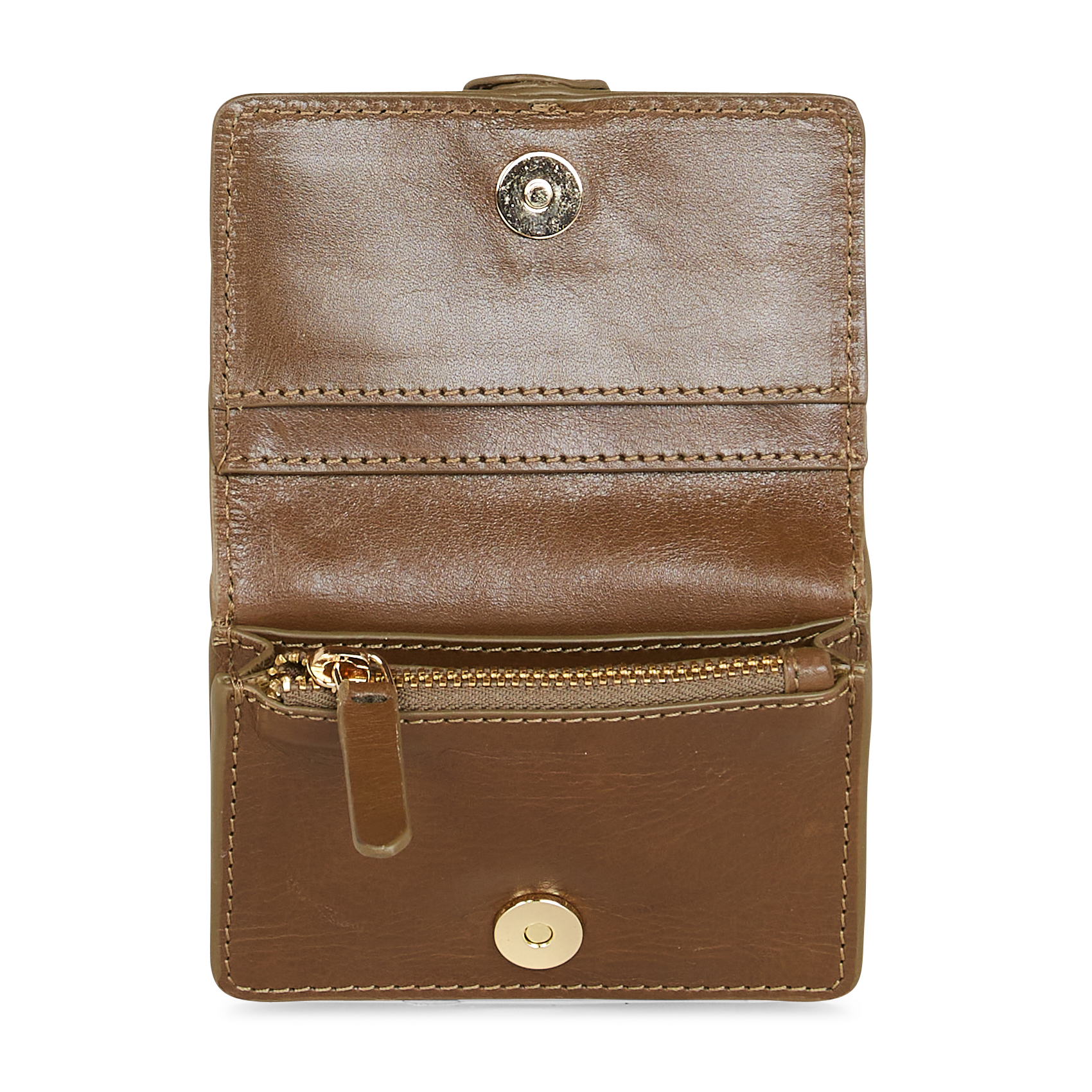 EDME - Porte-monnaie en cuir| Kaki