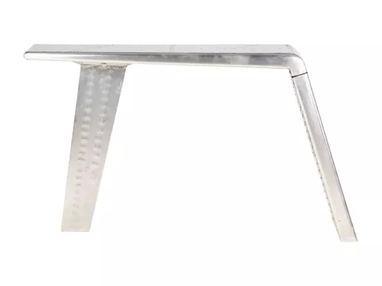 Bureau style avion Argenté 112x50x76 cm Métal