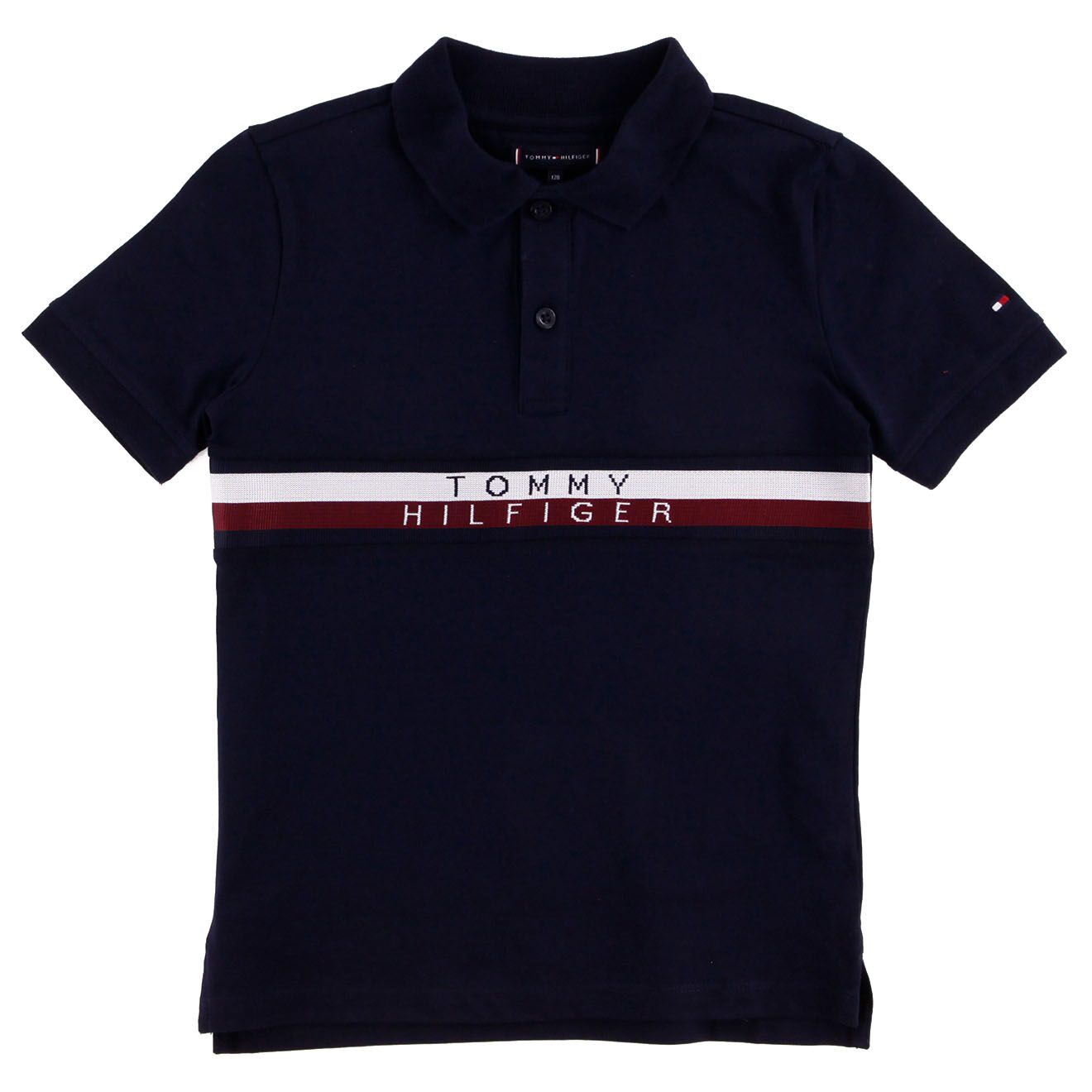 Tommy Hilfiger Polo bande logo milieu bleu marine